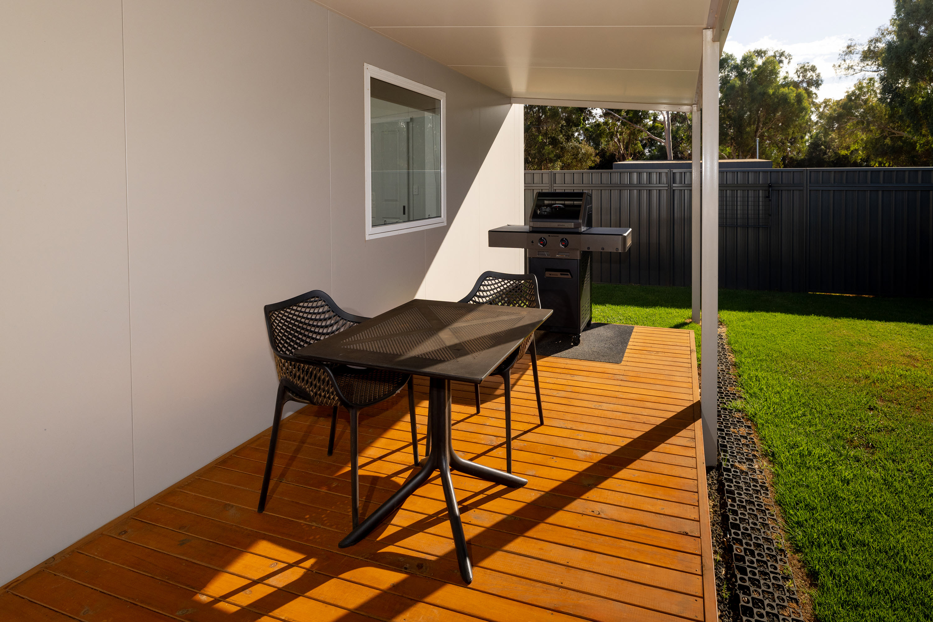 Outdoor deck with BBQ